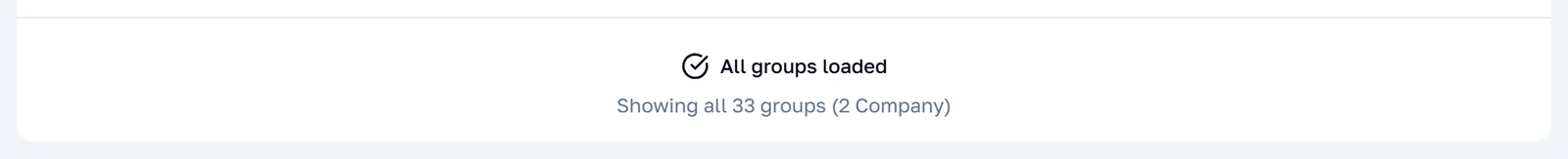 Ang kumpirmasyon na na-load na ang bawat grupo, kapalit ng button na Load More