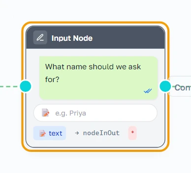 Ang kahong User Input sa canvas